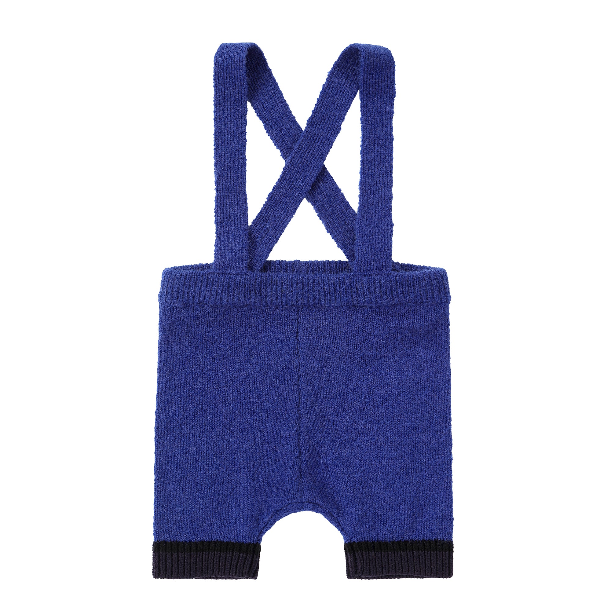 Brushed Royal Blue Knit Suspender Romper