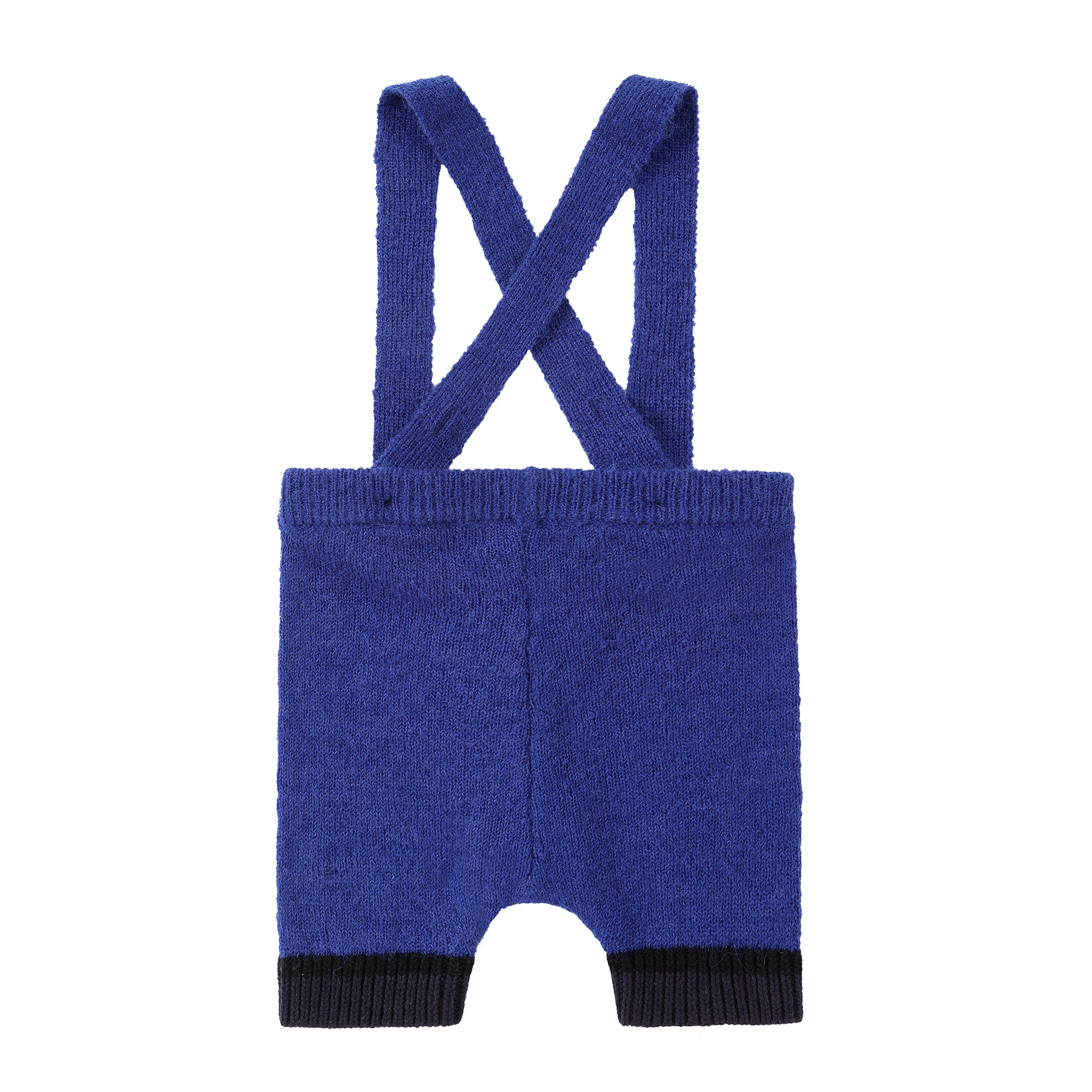 Brushed Royal Blue Knit Suspender Romper