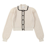 Cream and Black Trim Cardigan