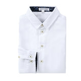Blue Water Color Contrast Collar Shirt