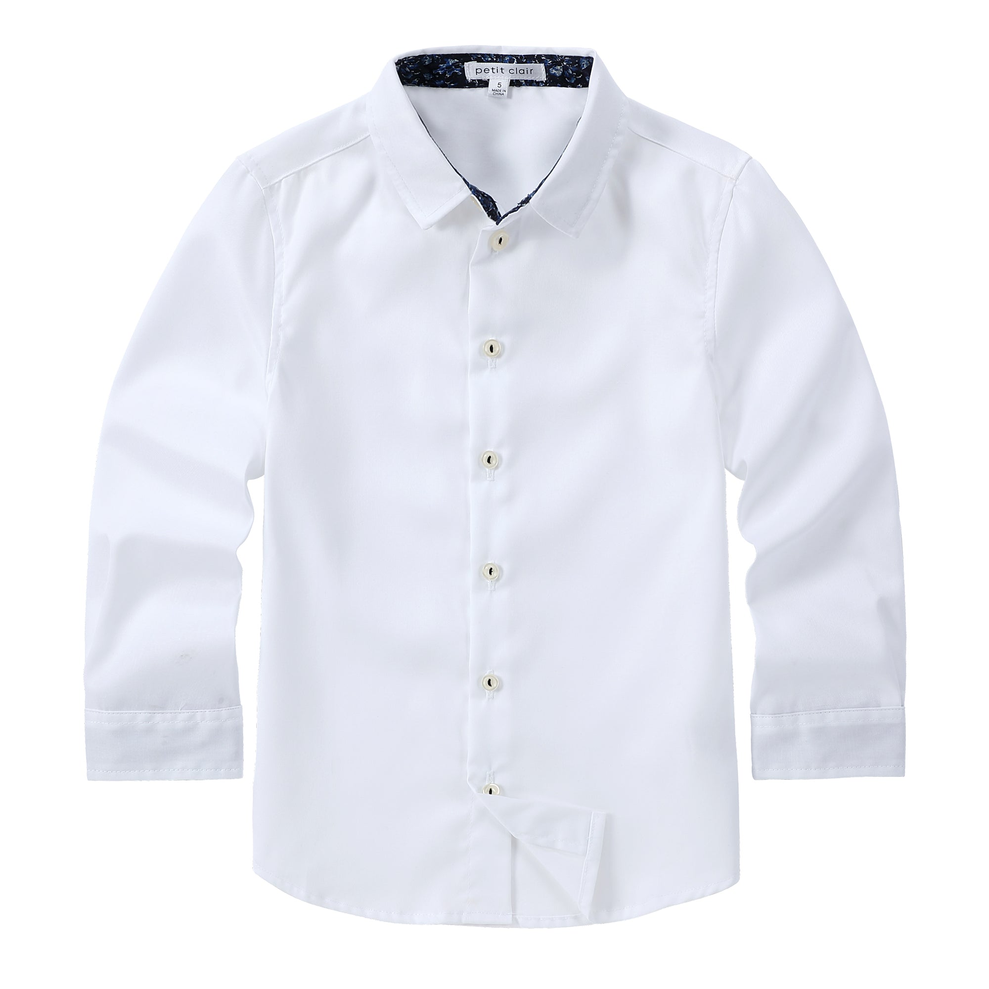 Blue Water Color Contrast Collar Shirt