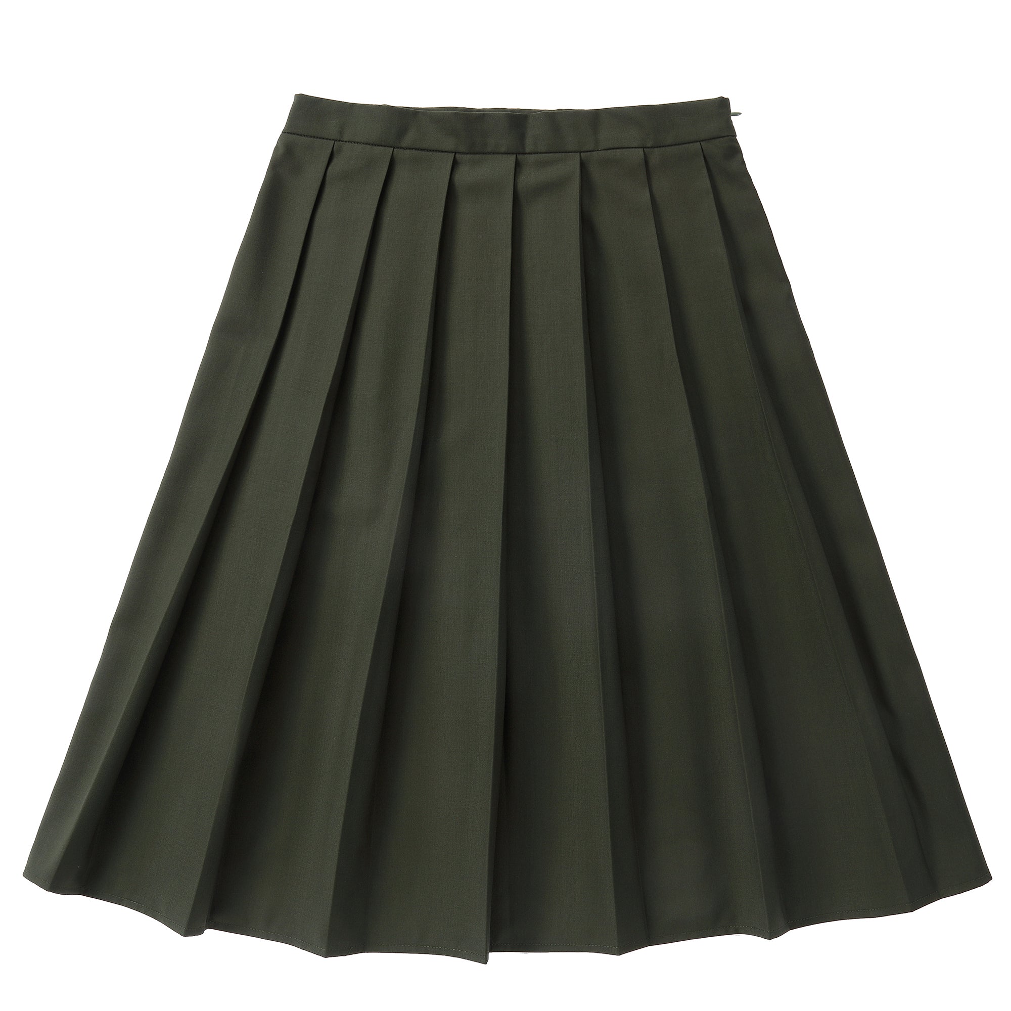 Forest Green Wide Pleat Skirt