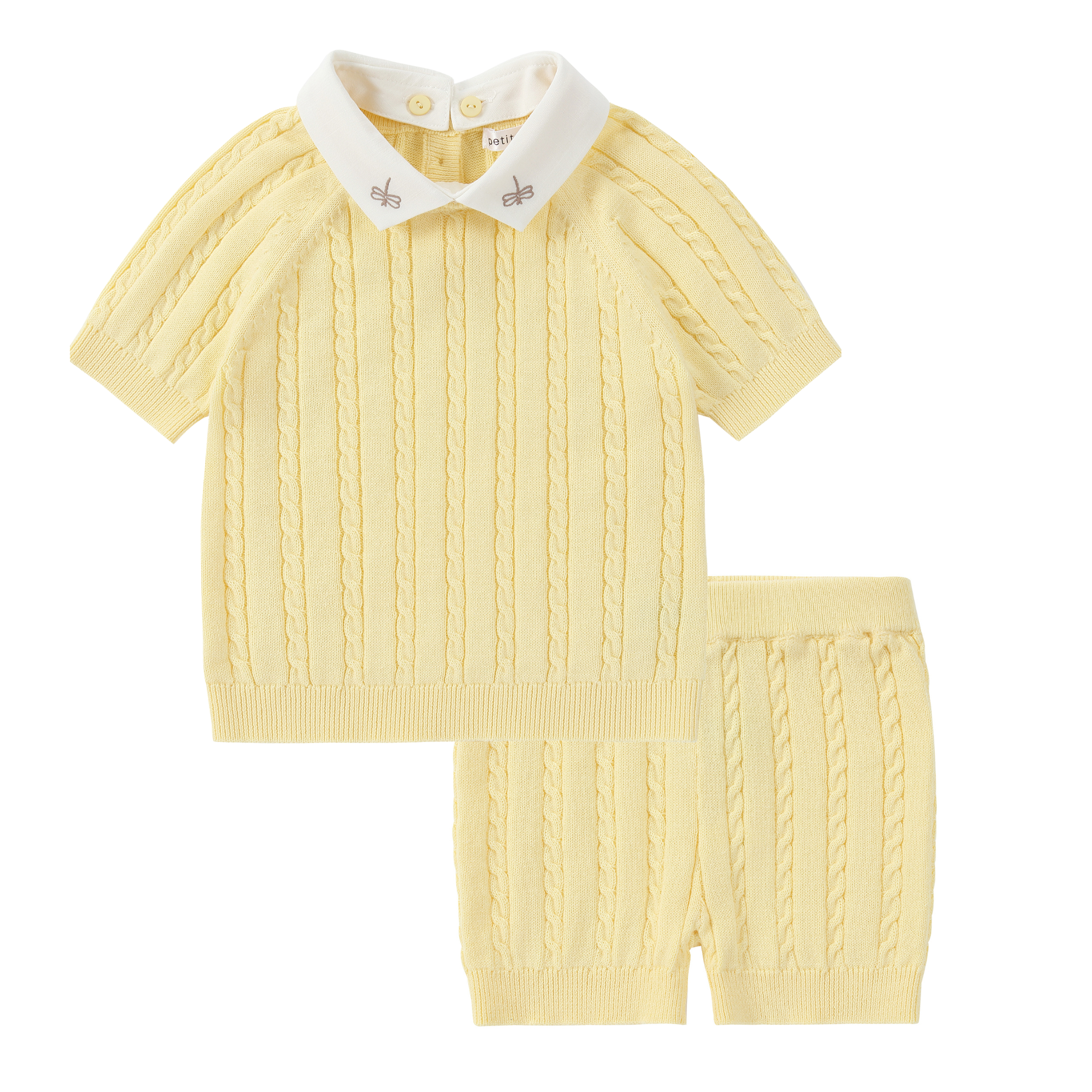 Baby Boys Golden Petals Collared Set
