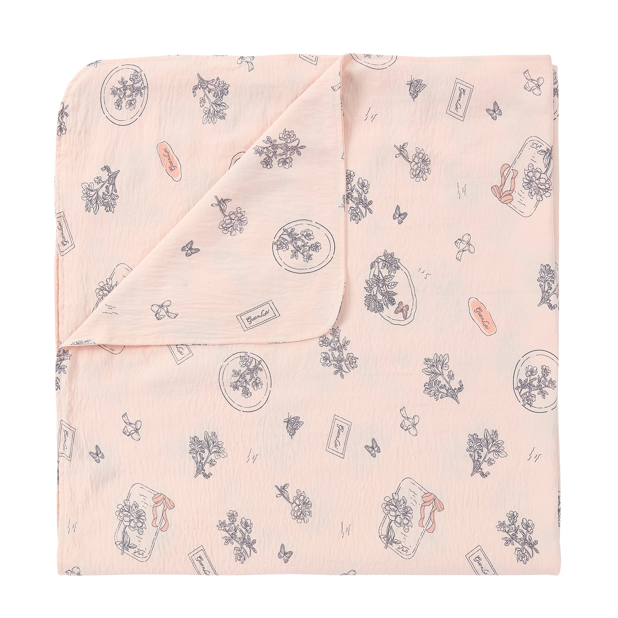 Pink Flower Graphic Blanket