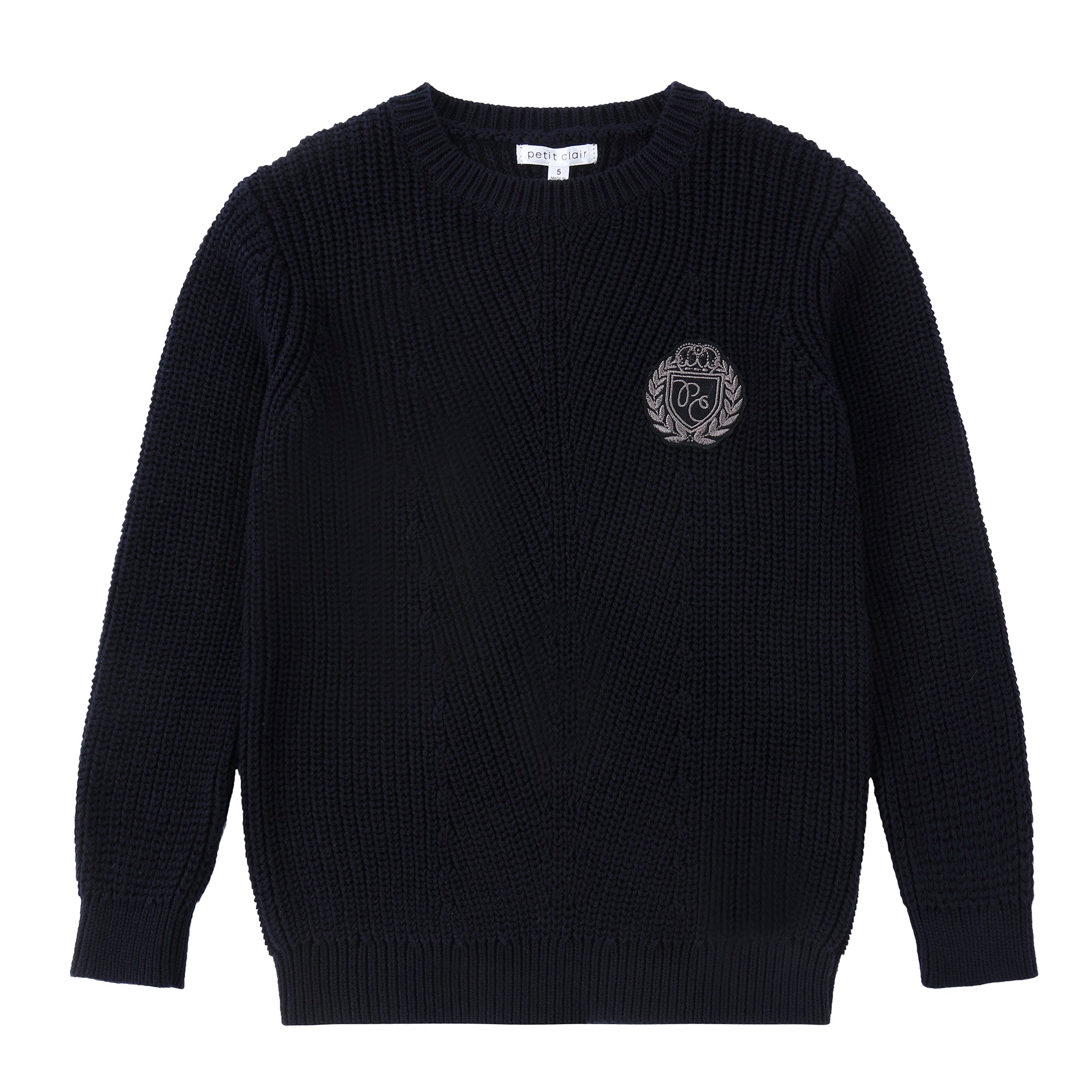 Navy Emblem Sweater