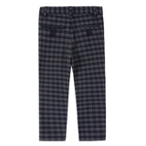 Navy Plaid Slim Pants