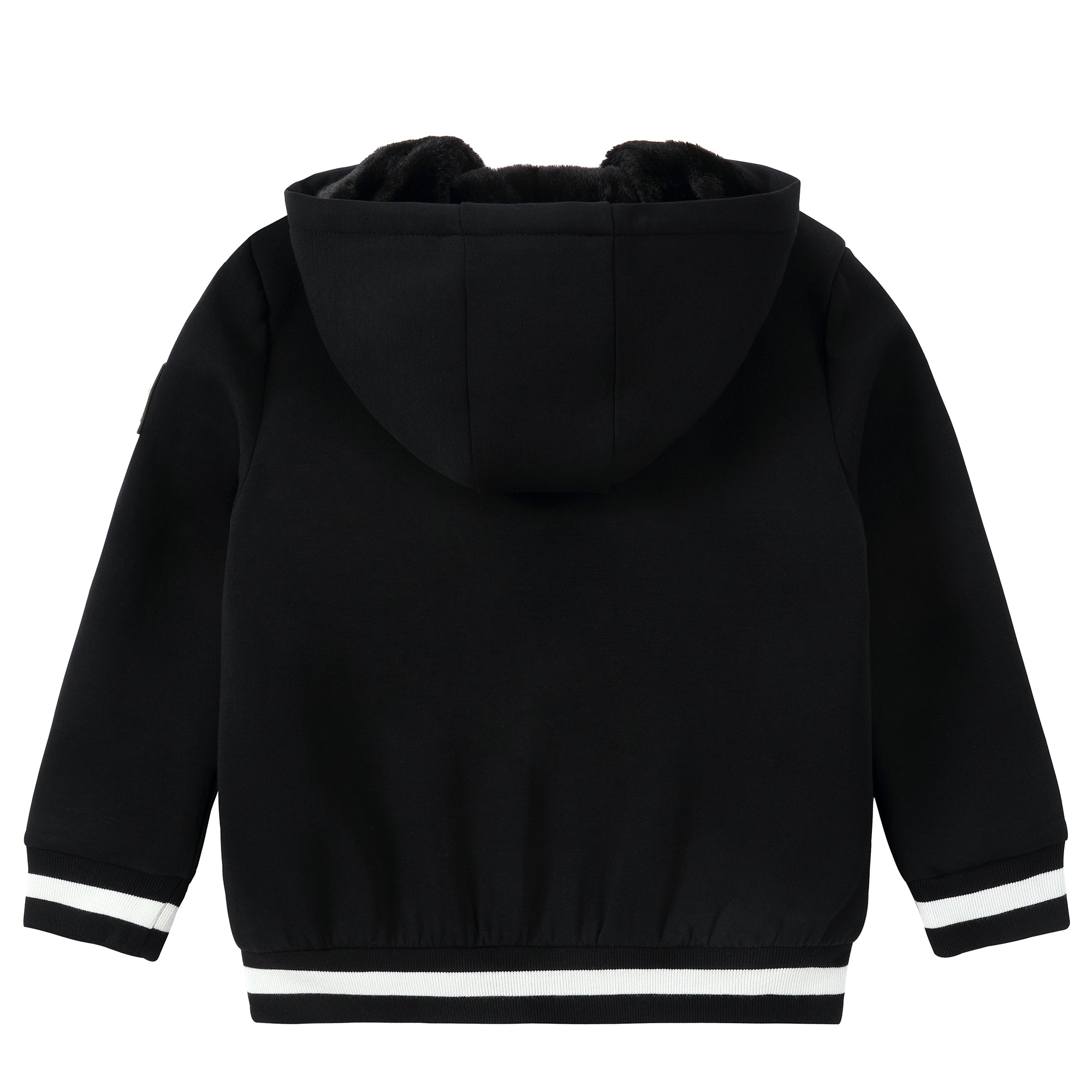 Black Plush Lined Hoodie