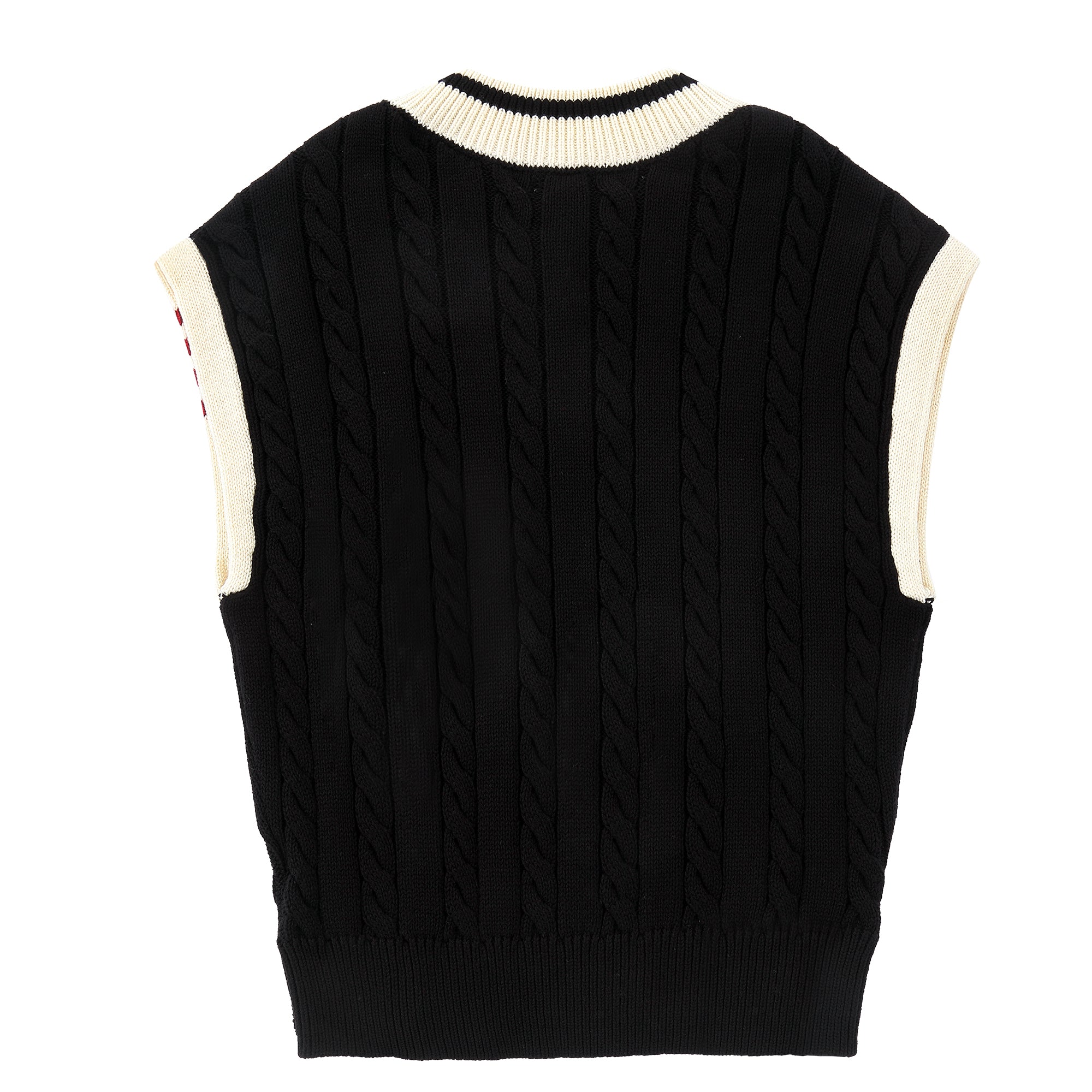 Black Cable Knit Vest