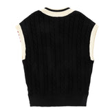 Black Cable Knit Vest