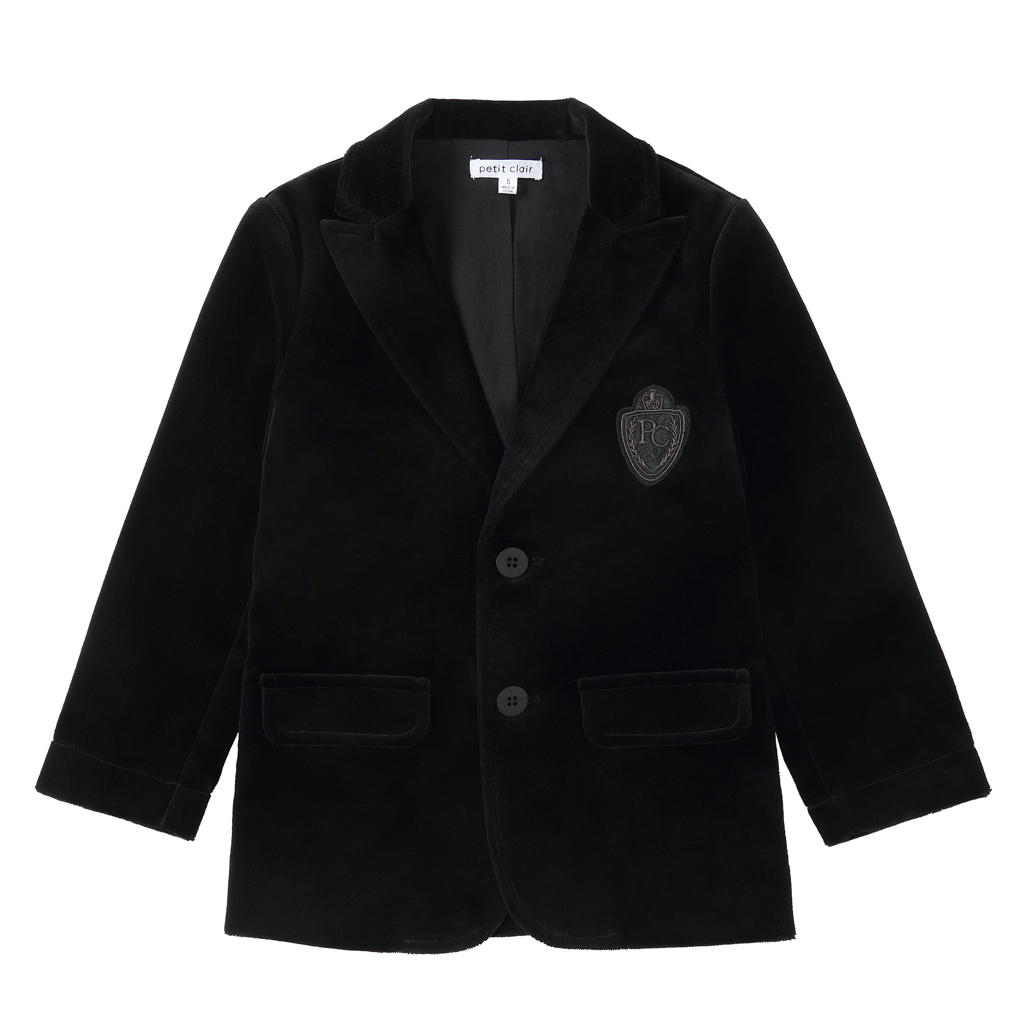 Black Velvet Emblem Blazer