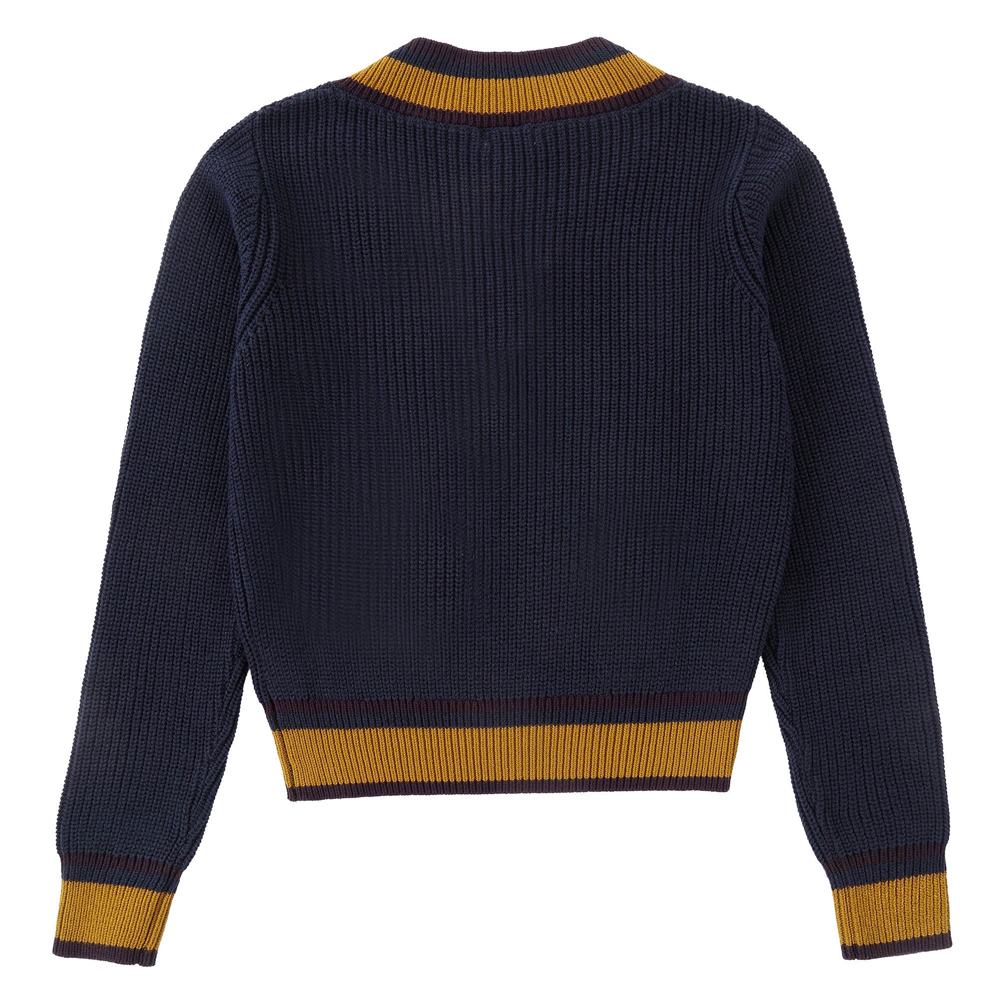 Navy/ Mustard Trim Sweater