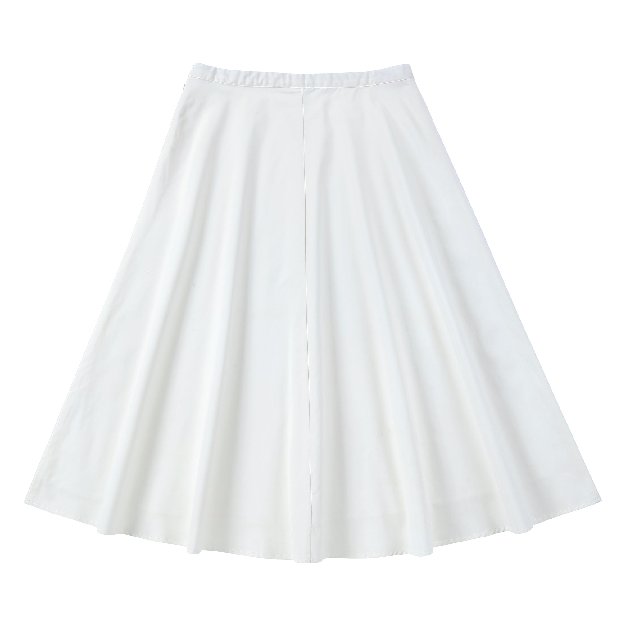 Ivory Cotton Maxi A-line Skirt