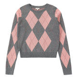 Grey & Pink Argyle Sweater