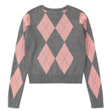 Grey & Pink Argyle Sweater