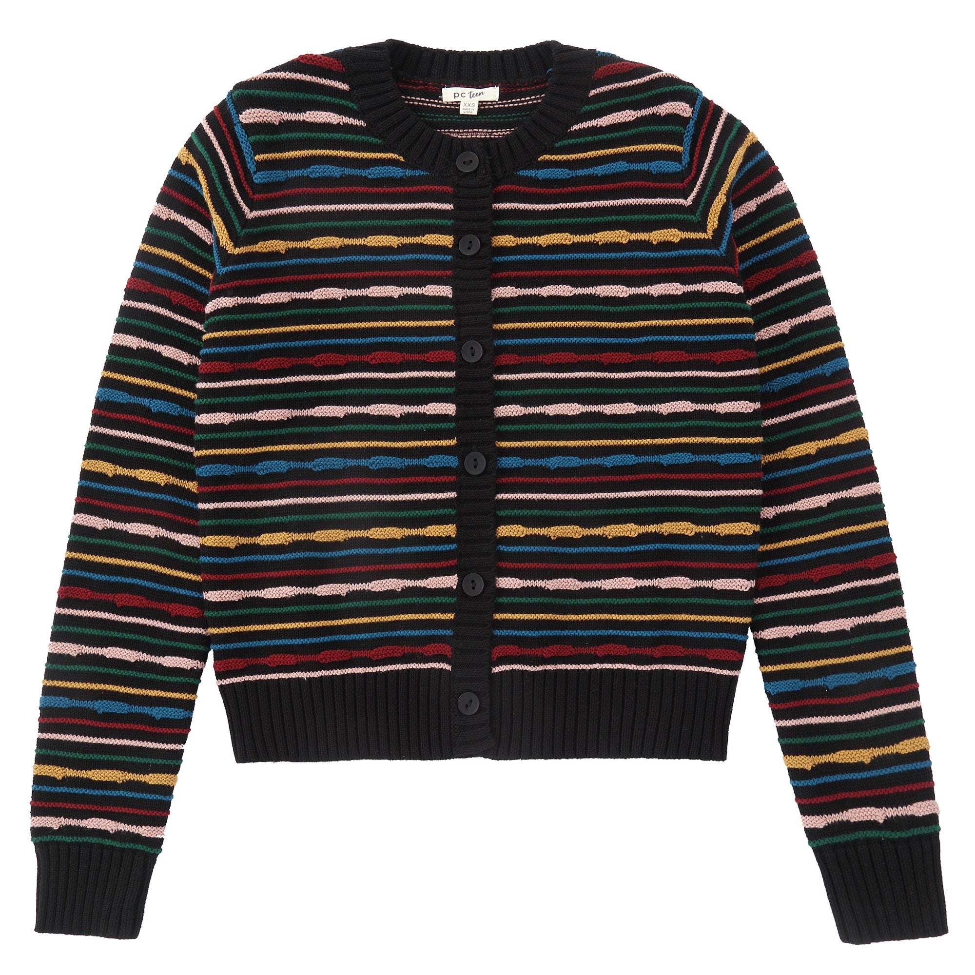 Knitted Multicolor Striped Cardigan