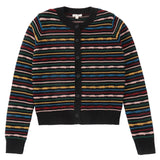 Knitted Multicolor Striped Cardigan