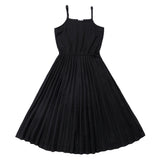 Black Sleeveless Pleated Maxi Dress