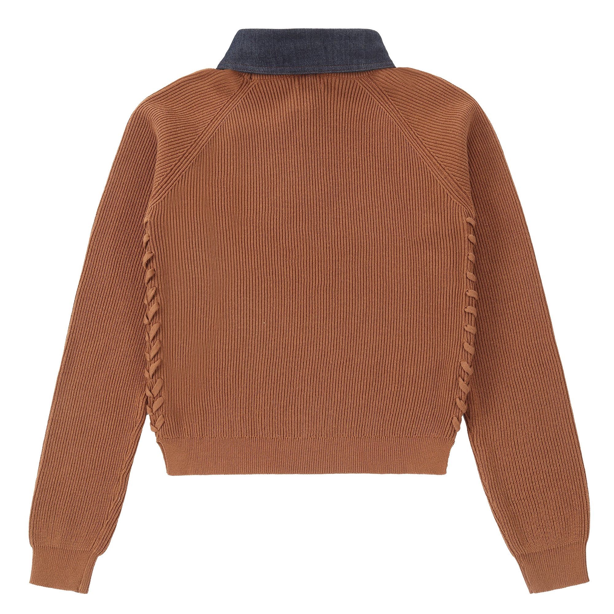 Caramel & Denim Collared Sweater