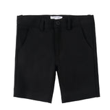 Black Stretch Pique Shorts