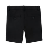 Black Stretch Pique Shorts