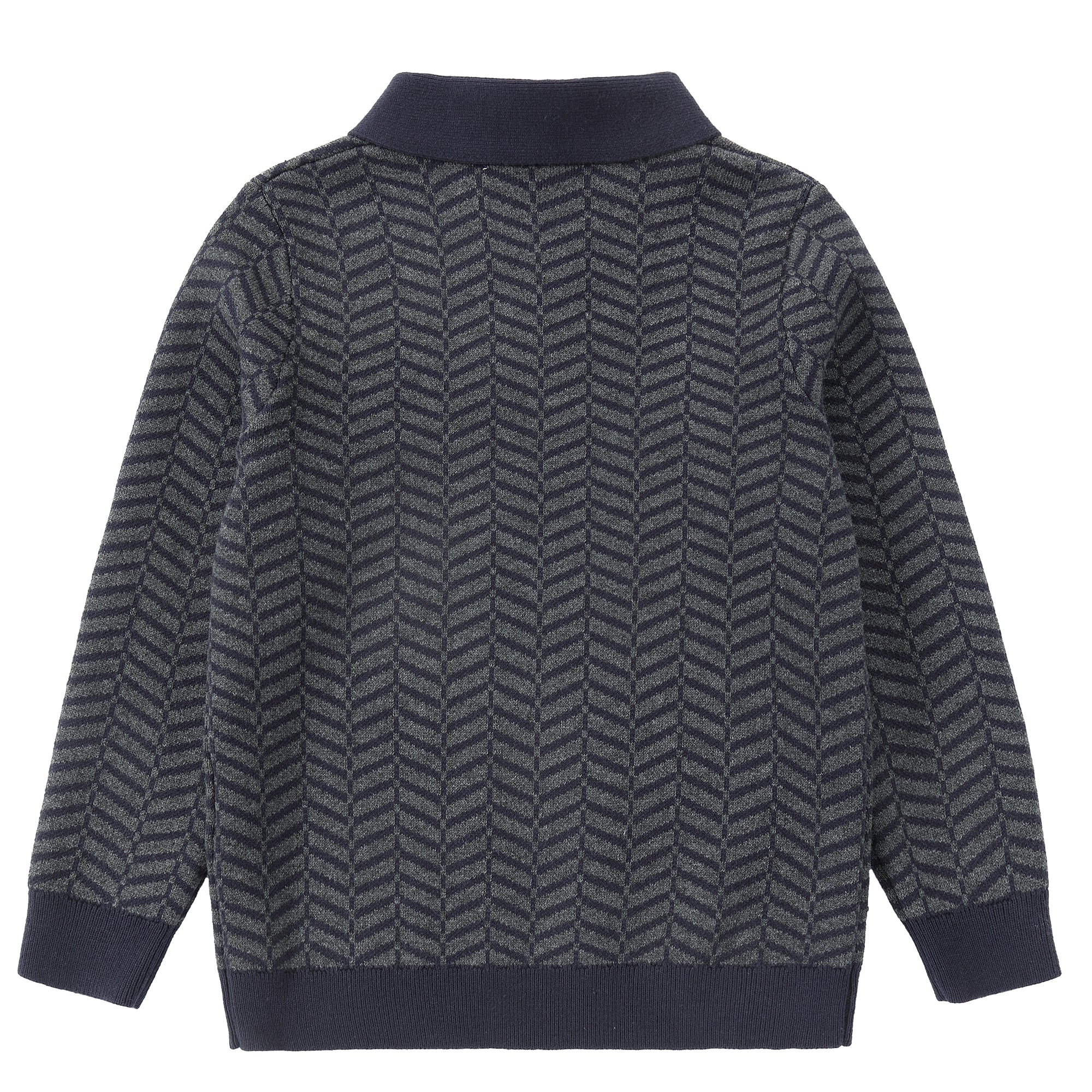 Aw2527 Navy & Grey Chevron Sweater – Petit Clair