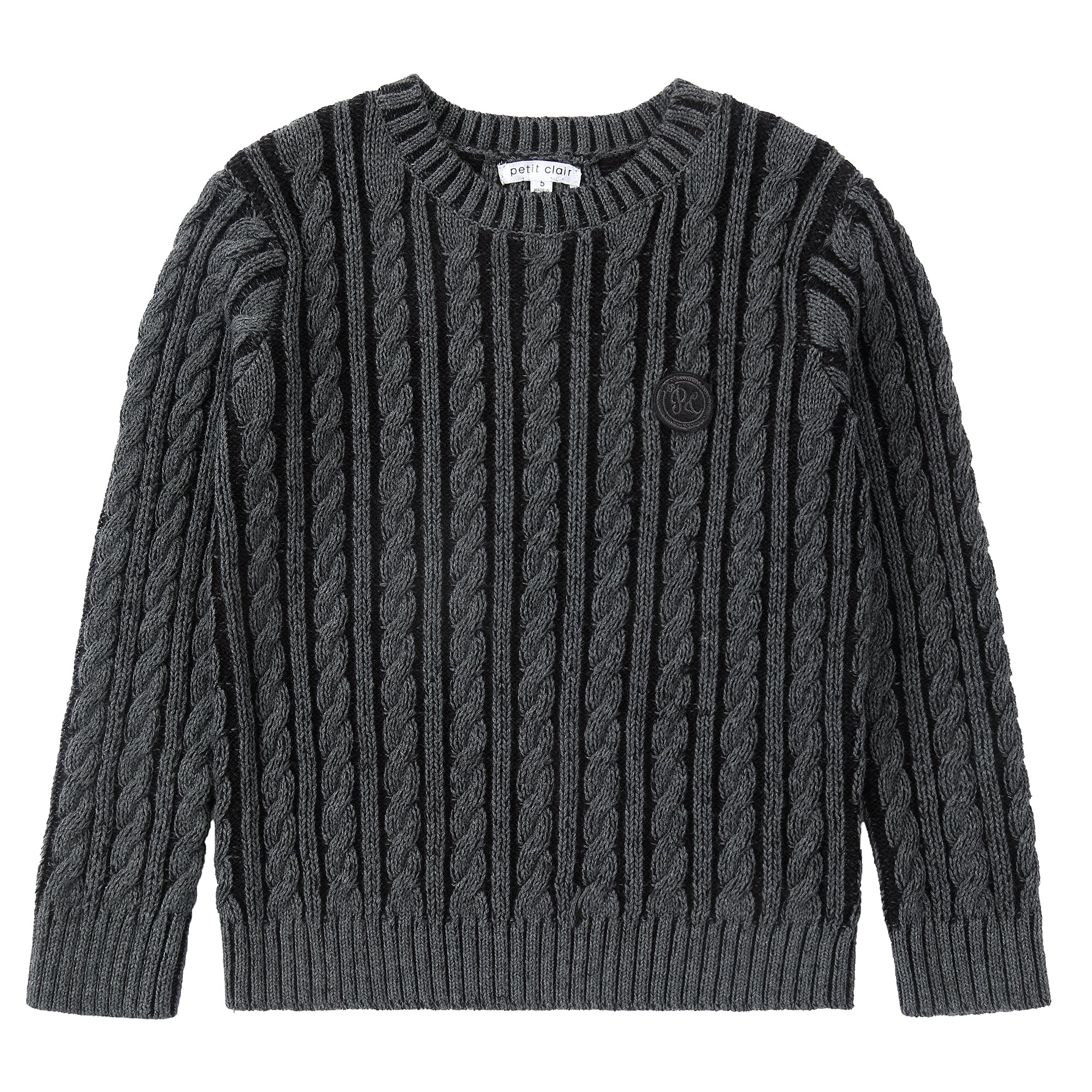 Grey Cable Knit Sweater