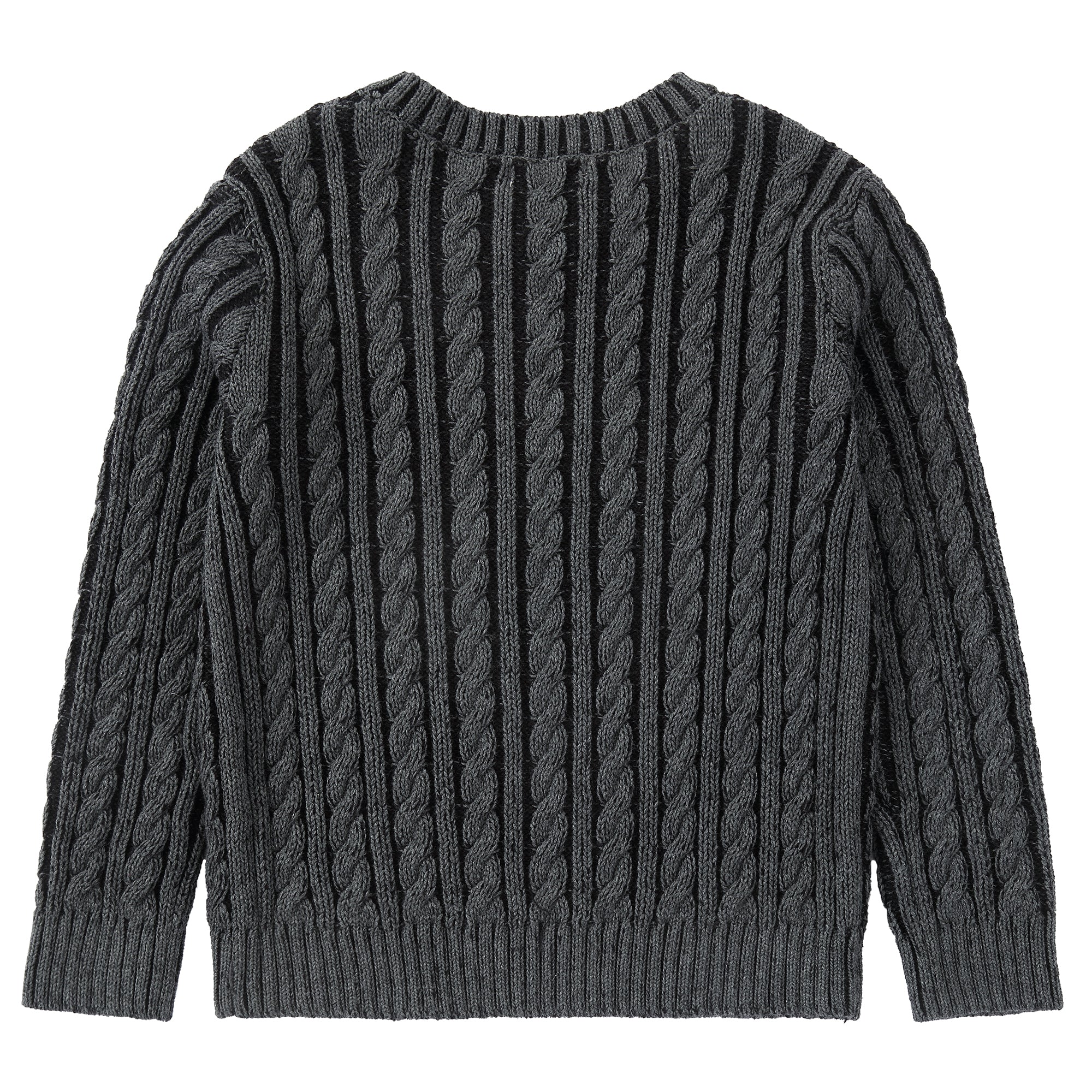 Aw2527 Grey Cable Knit Sweater – Petit Clair