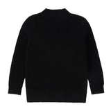 Black V-Neck Rib Knit Sweater