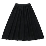 Black Denim Pointed Yoke Skirt