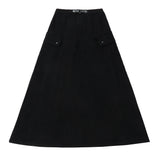 Black Corduroy Cargo Pocket Skirt