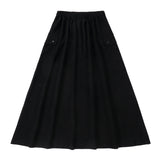 Black Corduroy Cargo Pocket Skirt