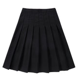Teens Black Wide Pleat Skirt