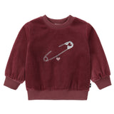Deep Red Sweatshirt With Pin Print