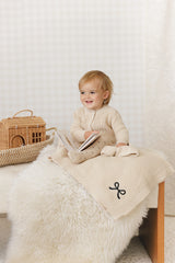 Beige Bow Footie
