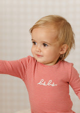 Pink Striped Footie