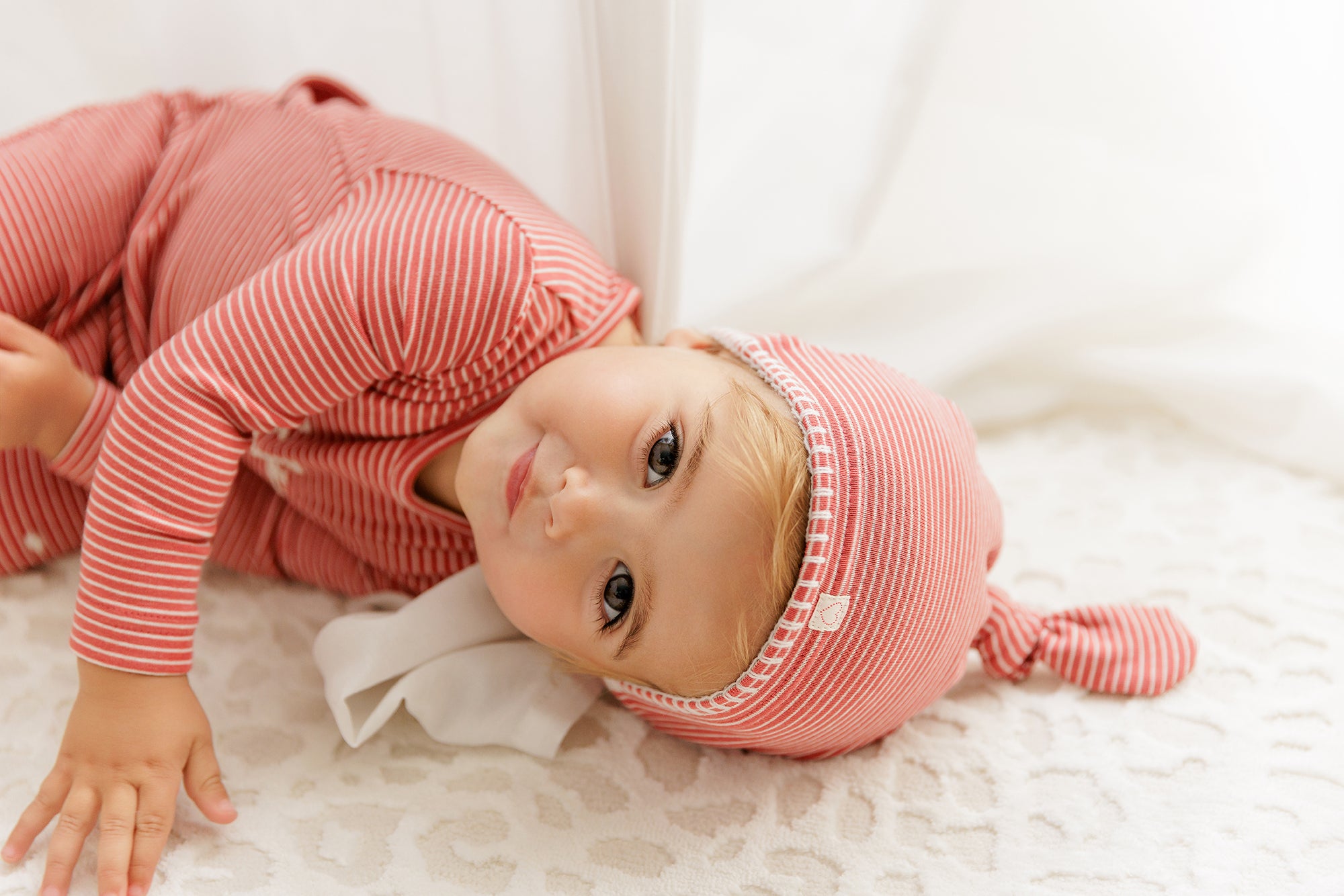Pink Striped Footie