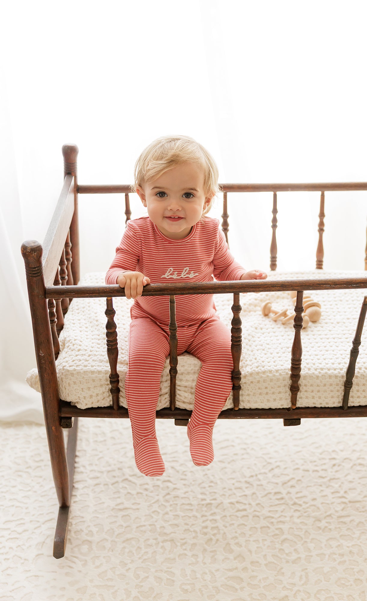 Pink Striped Footie