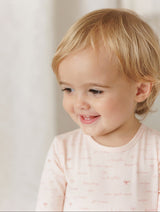 Pink Bow Print Footie Set