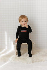 Sharp Stripes Heart Footie