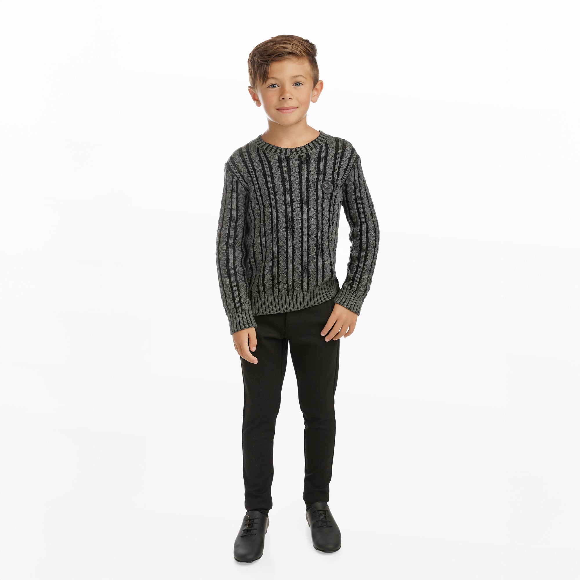 Grey Cable Knit Sweater