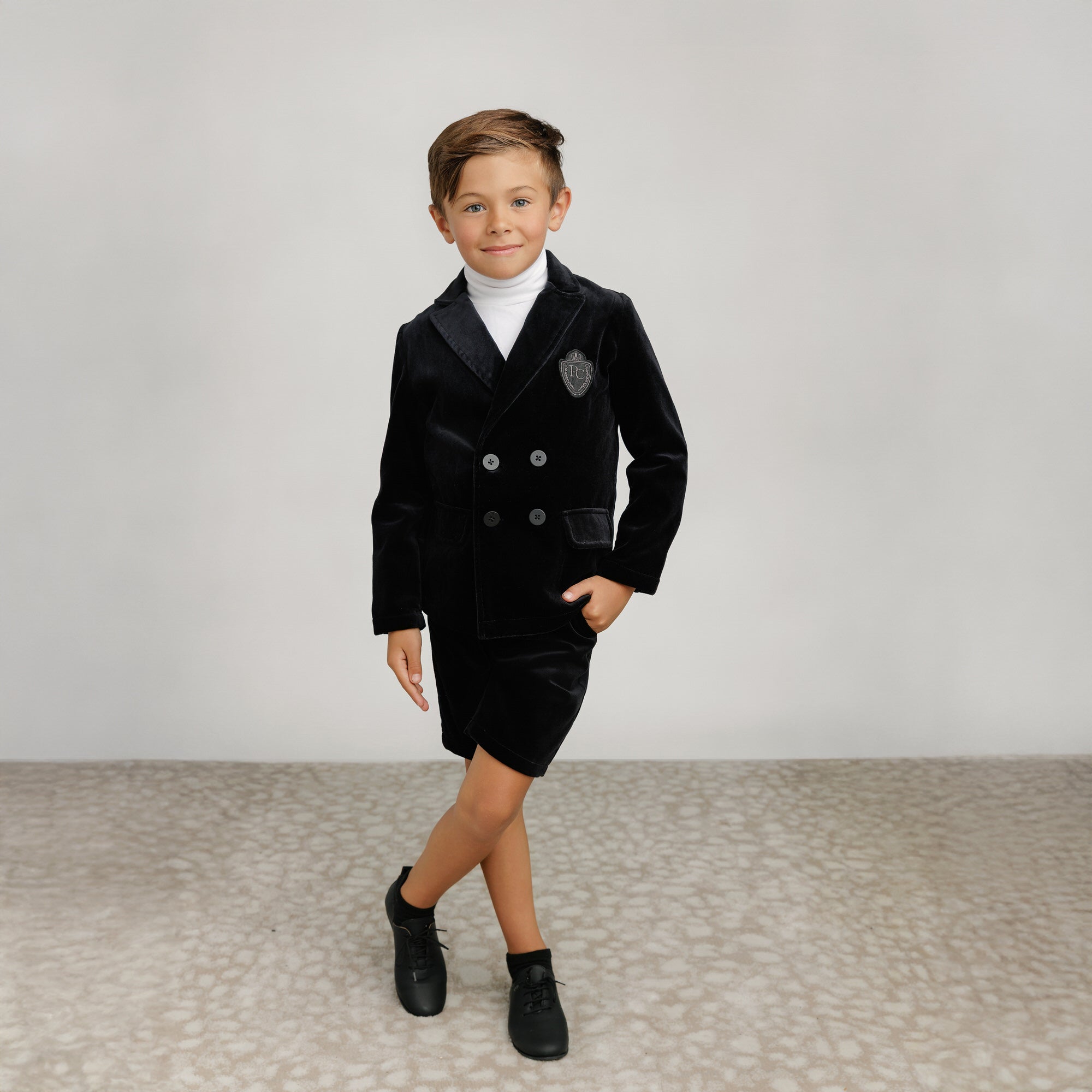 Black Velvet Double Breasted Blazer