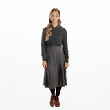 Grey Wide Pleated Skirt