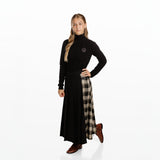 Black & Plaid Wrap Skirt