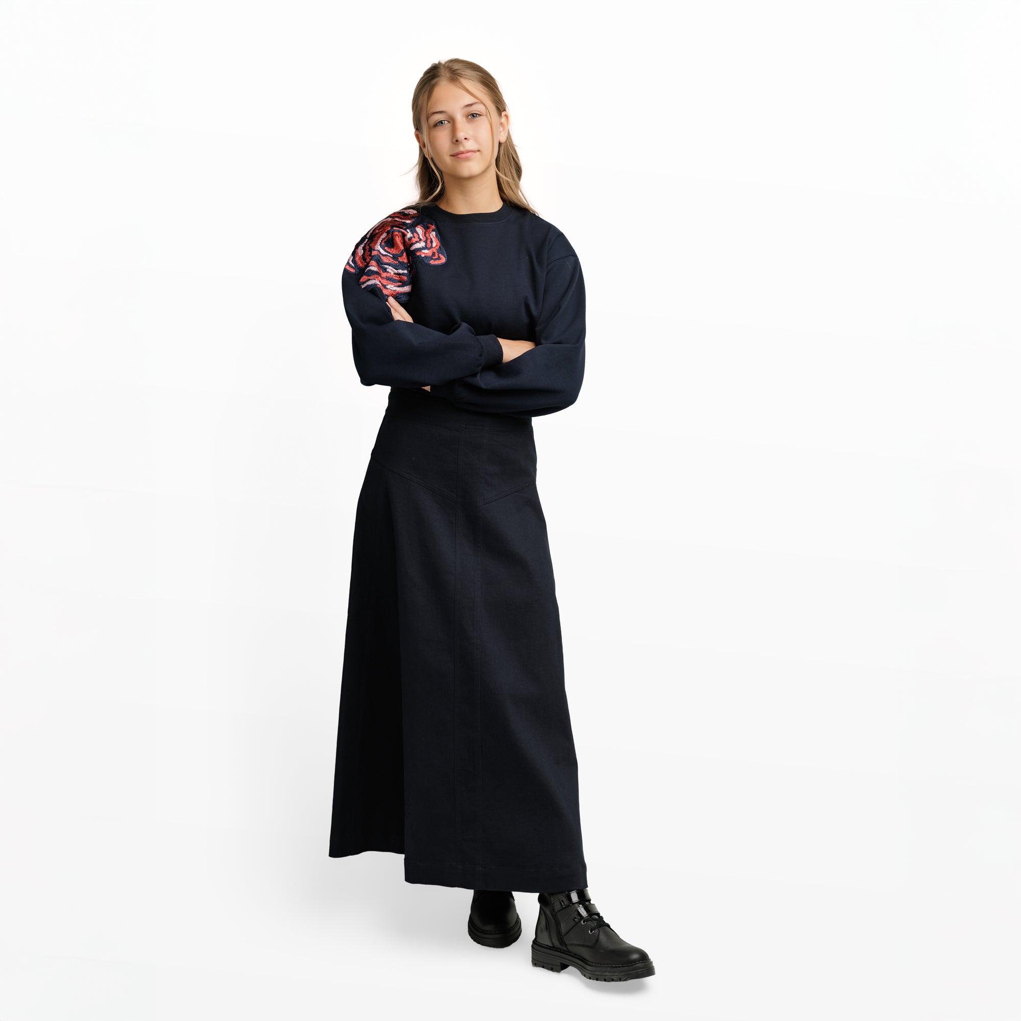 Navy Rose Sweatshirt