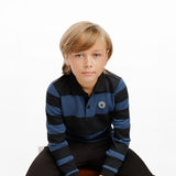 Navy & Black Color Block Polo