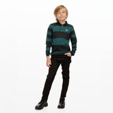 Green & Black Color Block Polo