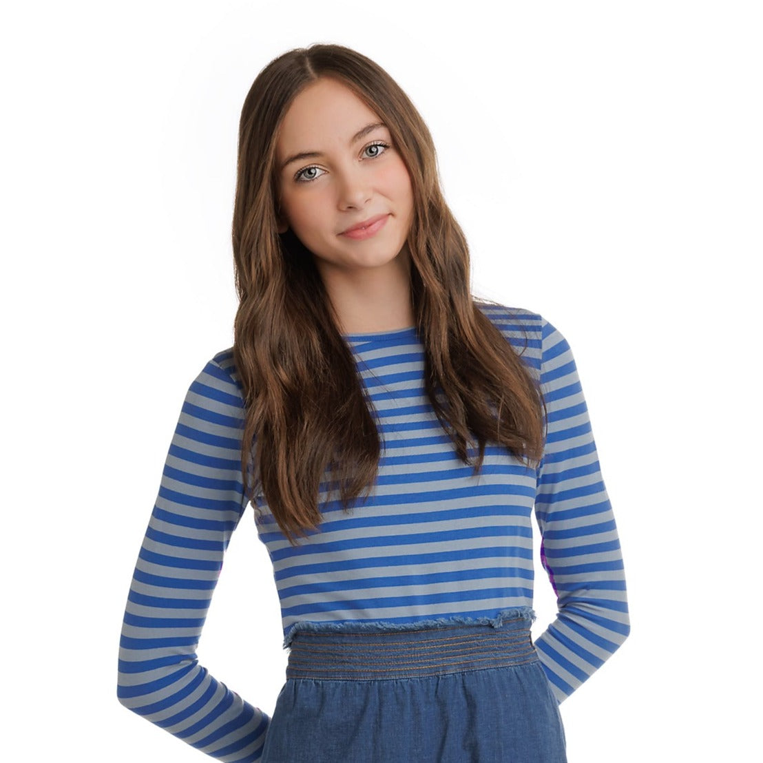 Blue and Grey Striped T-Shirt