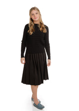 Teens Stretch Black Pleated Skirt