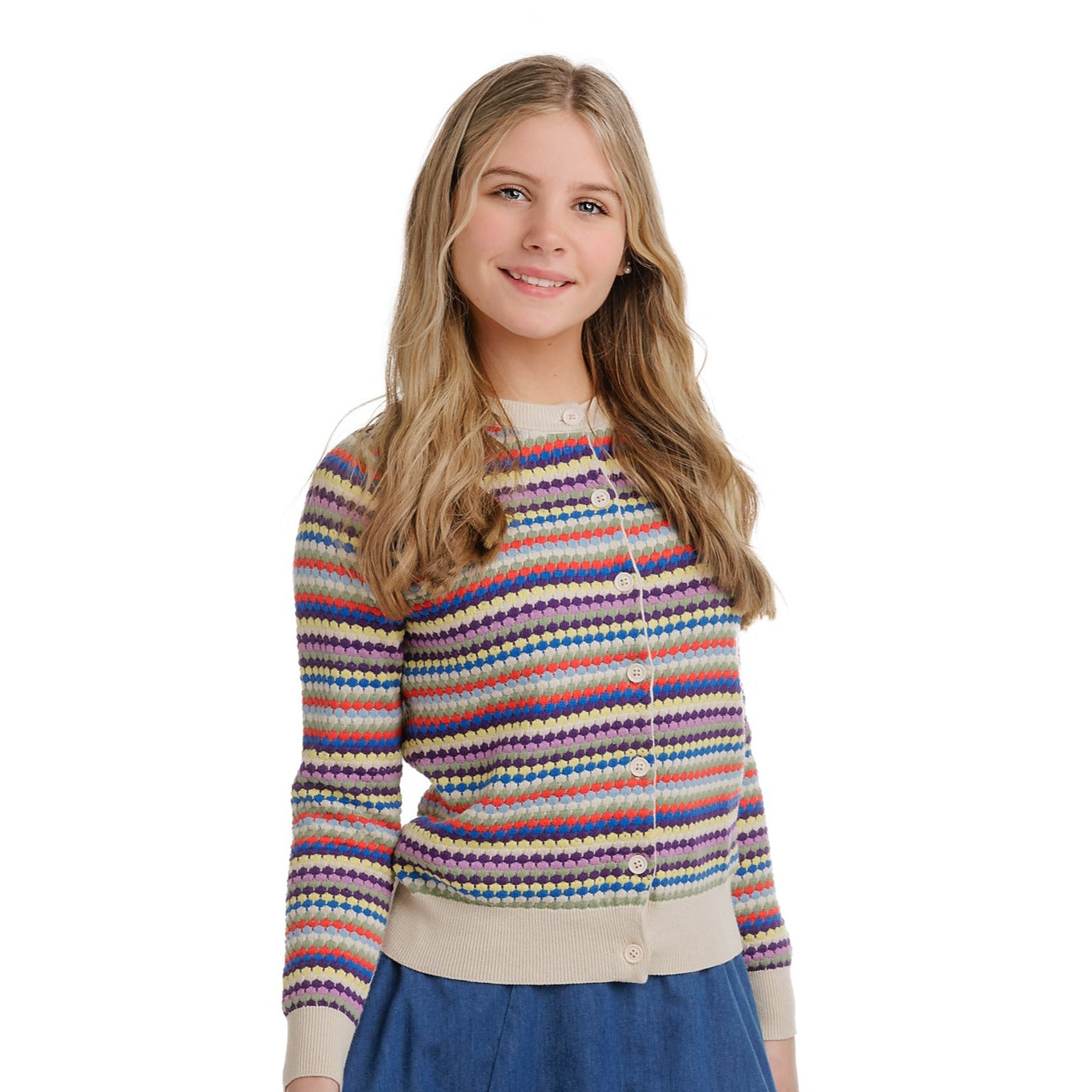 Colorful Stripe Knit Cardigan