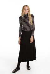 Black Woven Yoke Skirt